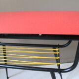 Side table formica & vintage scoubidou