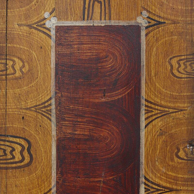 Folk art painted bridal armoire