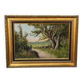 Countryside landscape – Oil on panel signed Anderson – 20th century