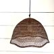 Straw pendant light, new 1m fabric cable, porcelain ceiling light