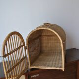 Wicker/rattan cat cage - 1970s
