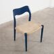 Chaise en teck bleue, design danois, années 1960, designer : Niels Otto Møller