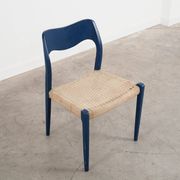 Blue teak chair, Danish design, 1960s, designer: Niels Otto Møller