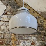 White opaline pendant light, 1970, Italy