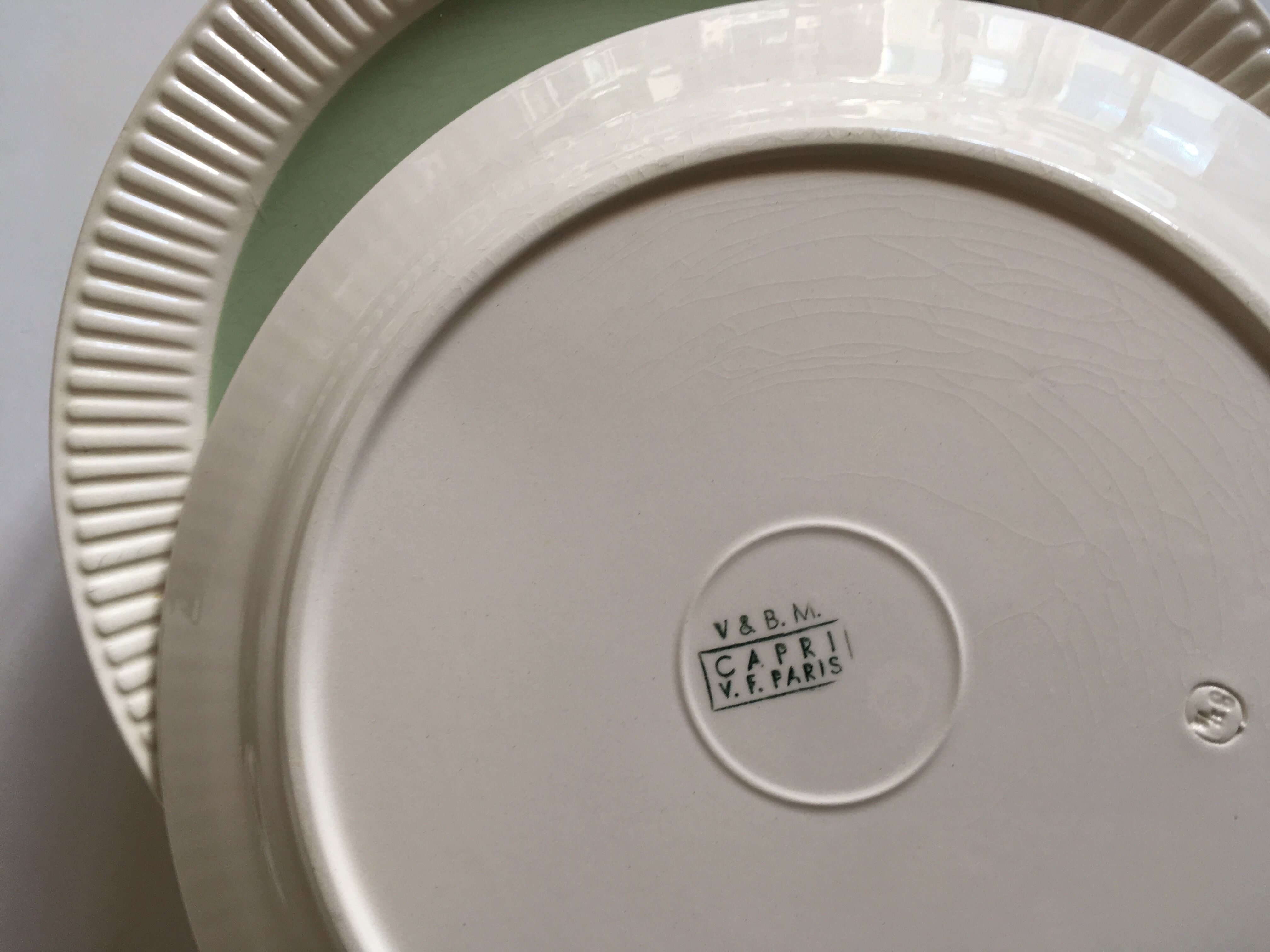 set of 8 plates in faience Capri de Villeroy and Boch 1950