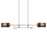 Bert Frank Lizak pendant - Brass & smoked glass