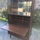 Vintage Scandinavian secretary in rosewood with drawers featuring fin-style handles.
