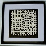 Tableau Vintage Art Optique - Victor Vasarely - Cadre 40x40cm