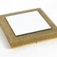 1960s brass wall backlit mirror, frame with glass beads by Palwa