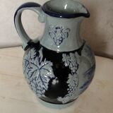 Cobalt blue faience wine pitcher west germany