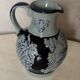 Cobalt blue faience wine pitcher west germany