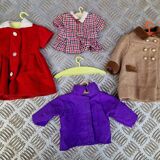 Set including bed, wardrobe and 5 doll clothes