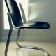 Black leather chair editions Cidue, Italy 70s