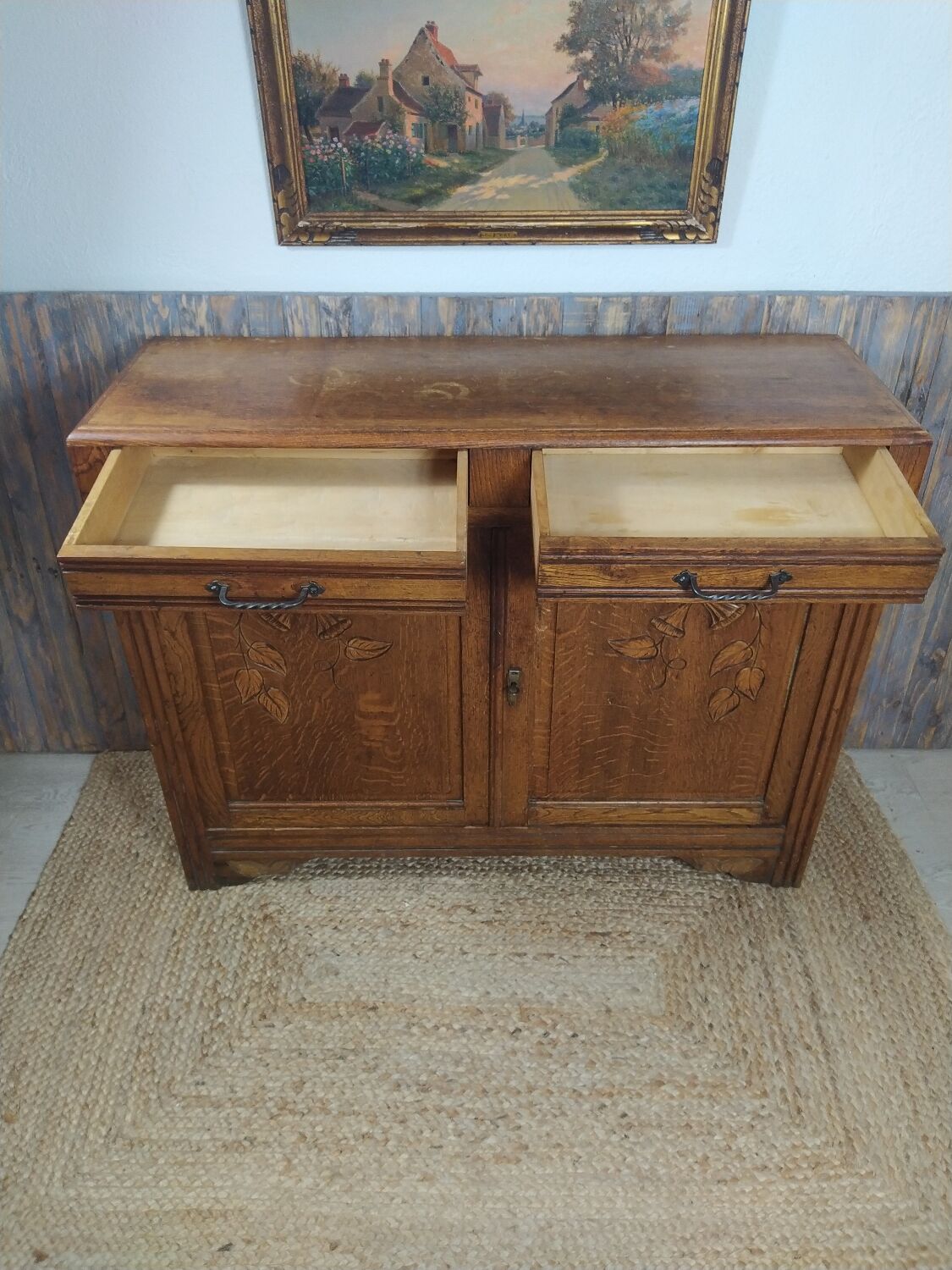 Low wooden sideboard