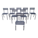 Suite of 8 steel bistro chairs