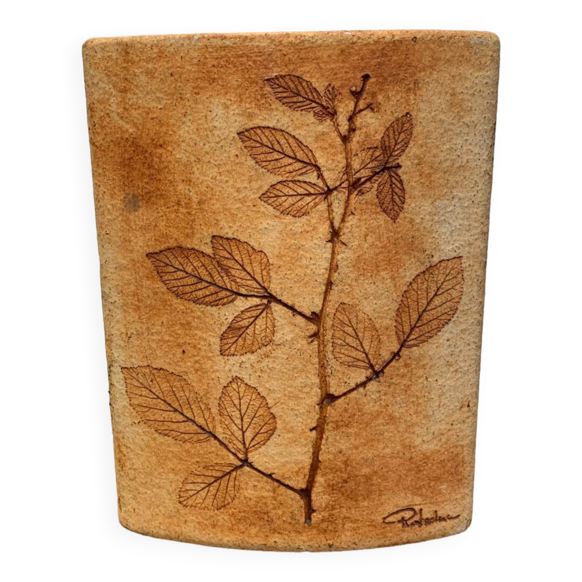 Ceramic Vase Vallauris Raymonde Leduc Herbarium Vintage