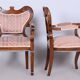 Biedermeier Oak Seating Set in Walnut, Austria, 1840s, Set of 5