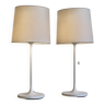 A pair of large lacquered metal lamps