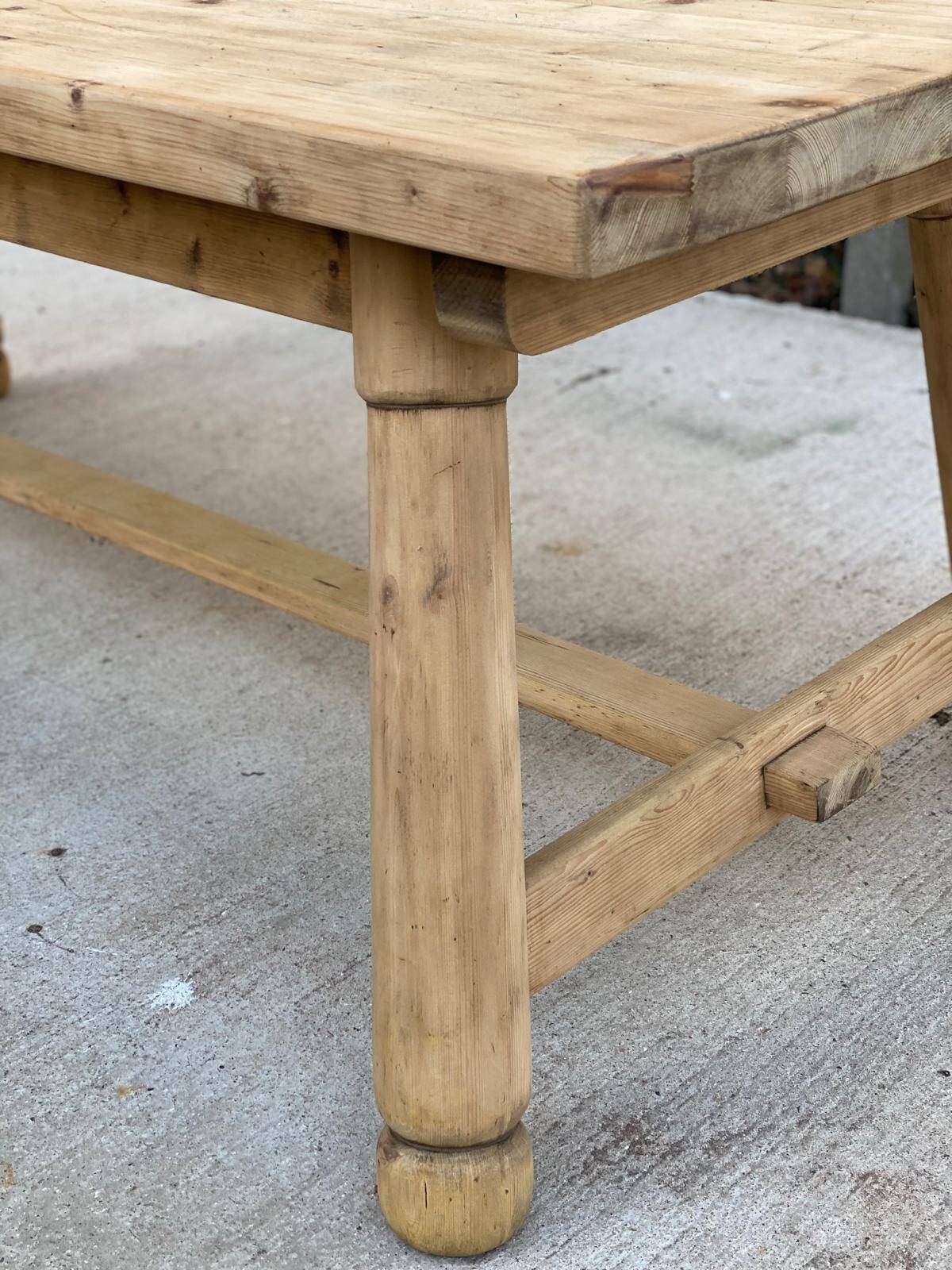 Georges Robert farmhouse table in solid raw wood, 1960, restored