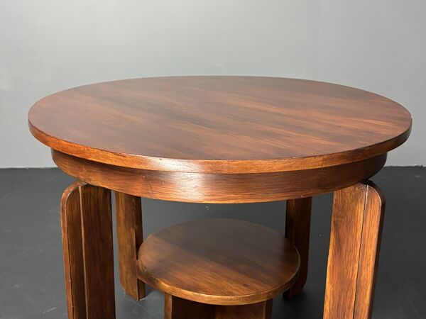 Table d'appoint ou table basse Art Déco néerlandaise en acajou, milieu du XXe siècle, vers 1940-1950