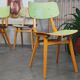 Set of 4 green wooden chairs Tatra Nabytok 1960