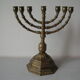 Old Jewish candlestick 7 branches menorah bronze 23 cm