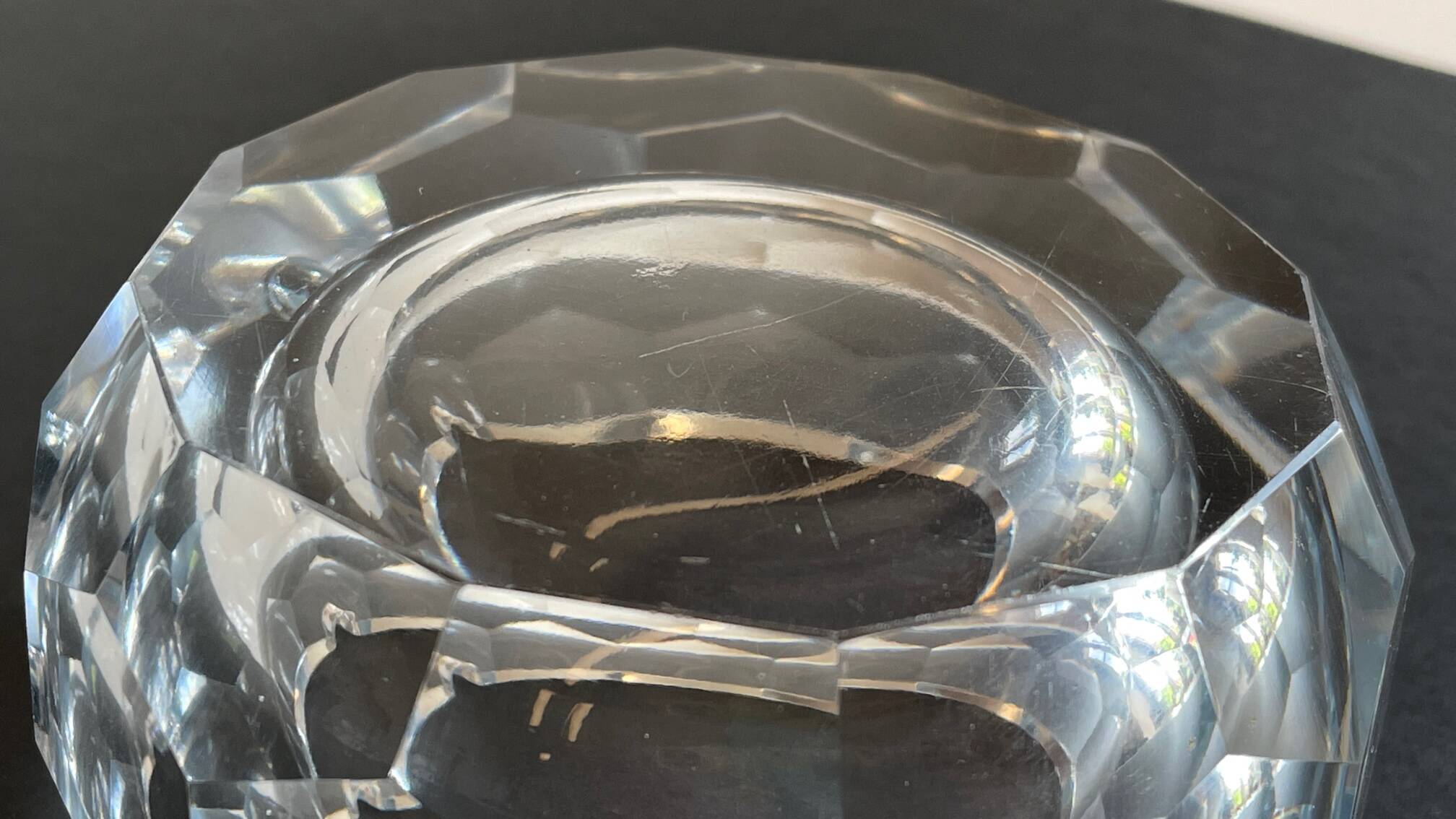 Vintage Multifaceted Crystal Ashtray