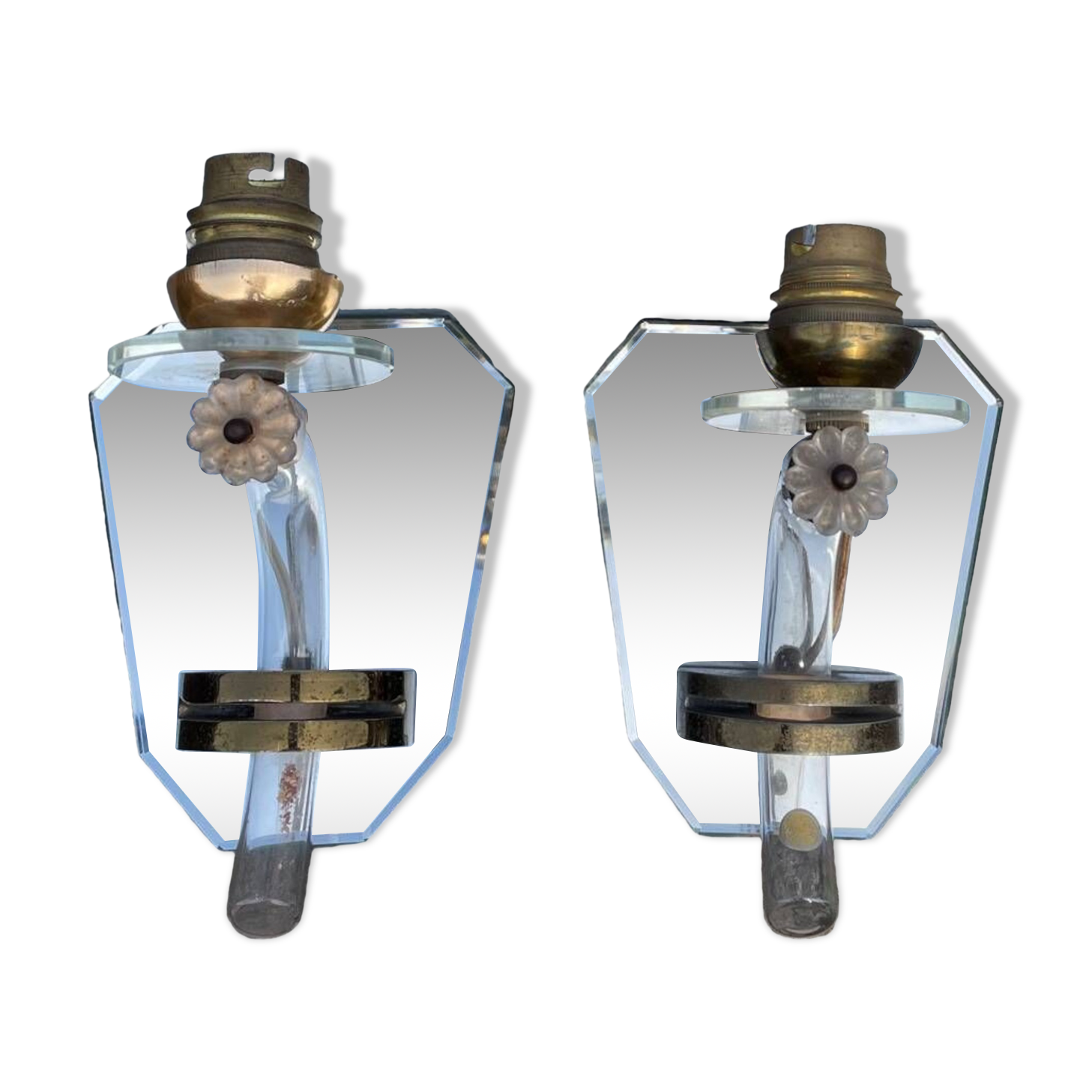 A pair of Venetian Murano wall sconces