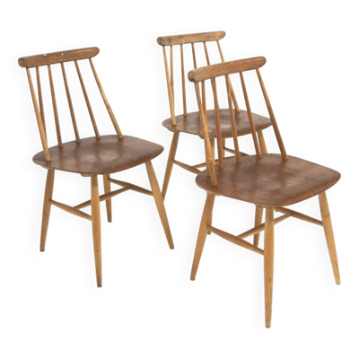 Set de 3 chaises scandinave ''Fanett'' par Ilmari Tapiovaara, Suède, 1960