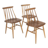 Set of 3 Scandinavian "Fanett" chairs by Ilmari Tapiovaara, Sweden, 1960