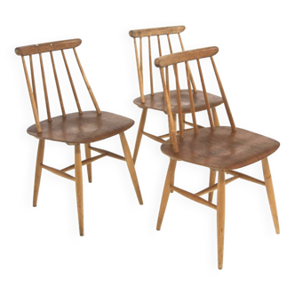 Set of 3 Scandinavian "Fanett" chairs by Ilmari Tapiovaara, Sweden, 1960