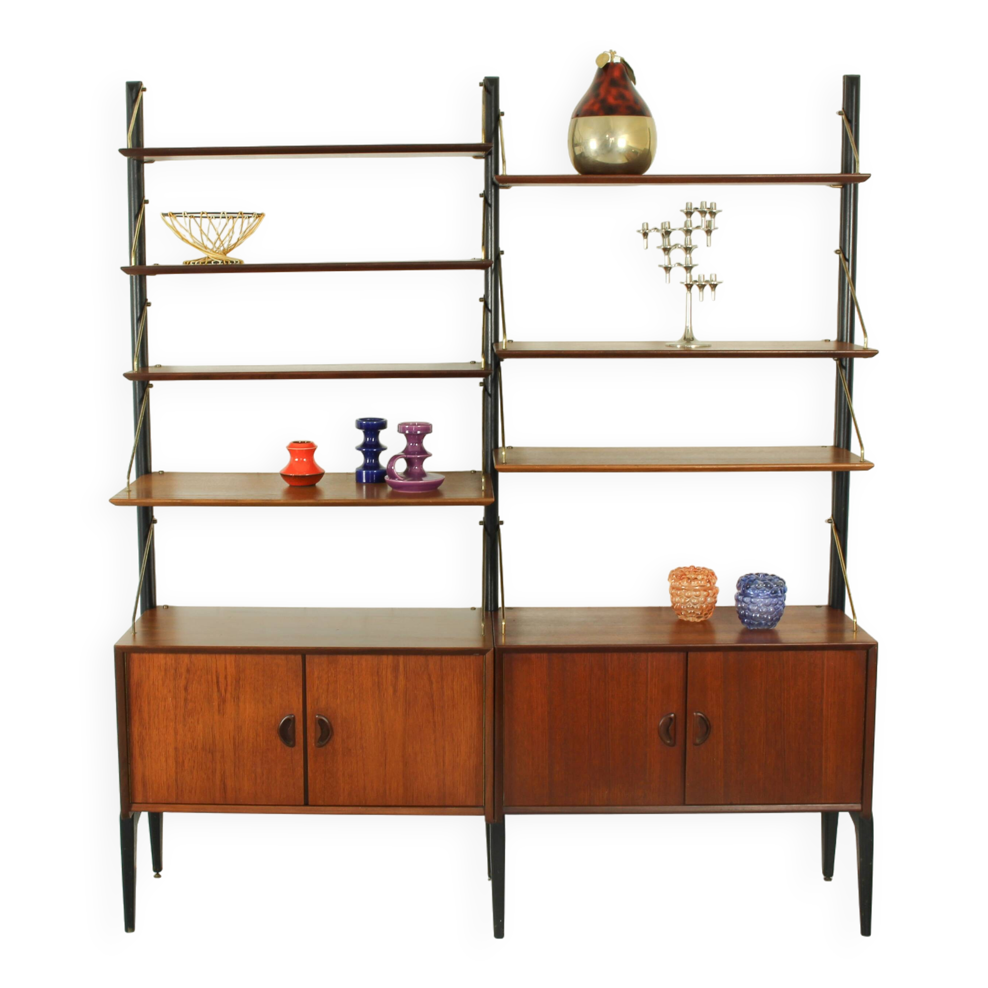 Teak Modular Wall System by Louis van Teeffelen for WéBé, 1955