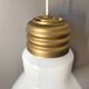 Authentique Suspension forme ampoule géante en opaline des années 80