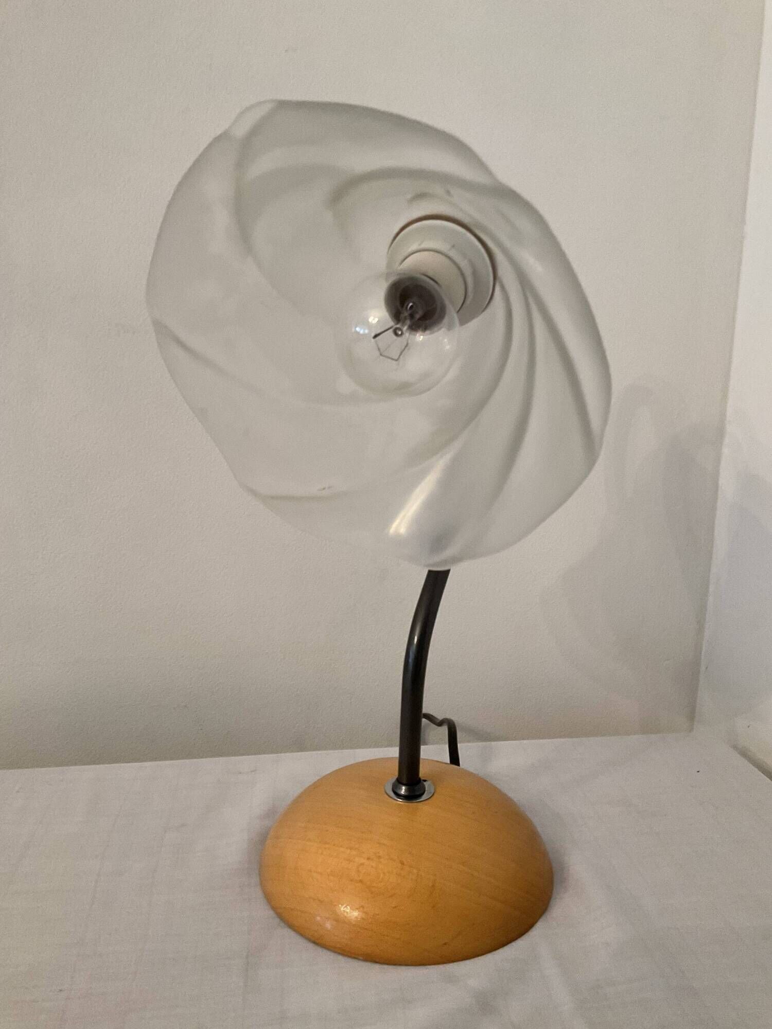 Vintage lamp from the 80s in wood and metal