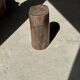 Table d'appoint en bois pétrifié brune H46 D29 - 3338