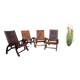 4 chaises en bois et cuir, années 1960