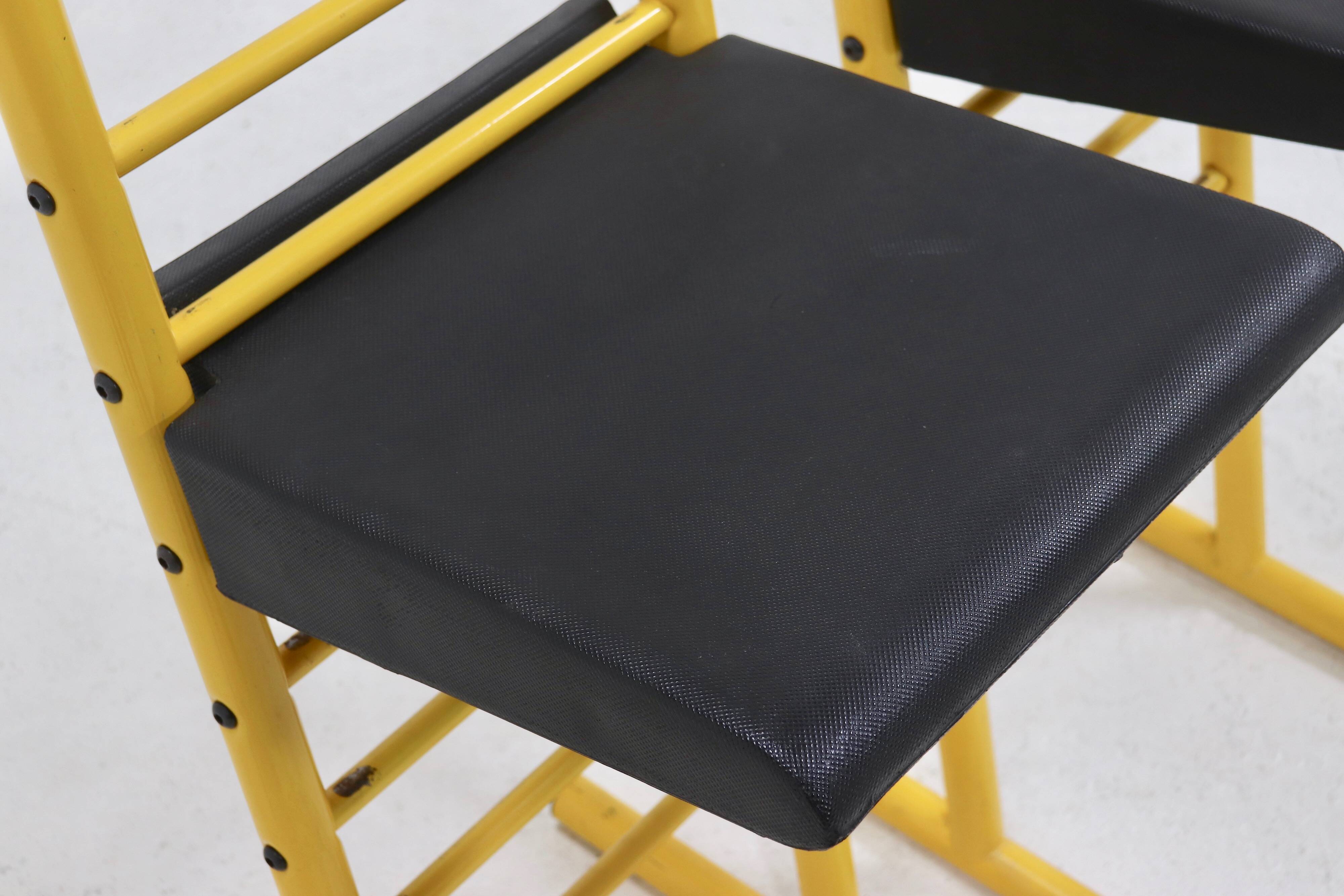 Set of 2 Italian Height Adjustable Chairs or Barstools 1980s