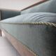 1950s, Danish 3-seater sofa, green/blue furniture velour, ash wood.