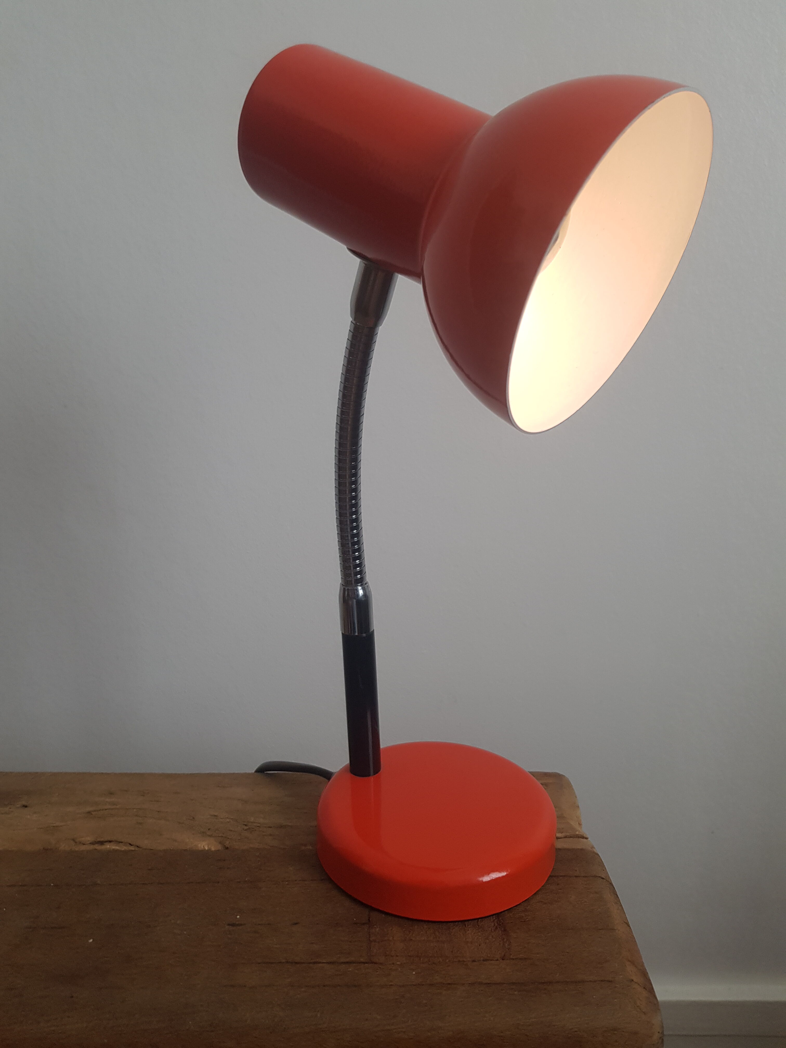 Vintage red metal lamp