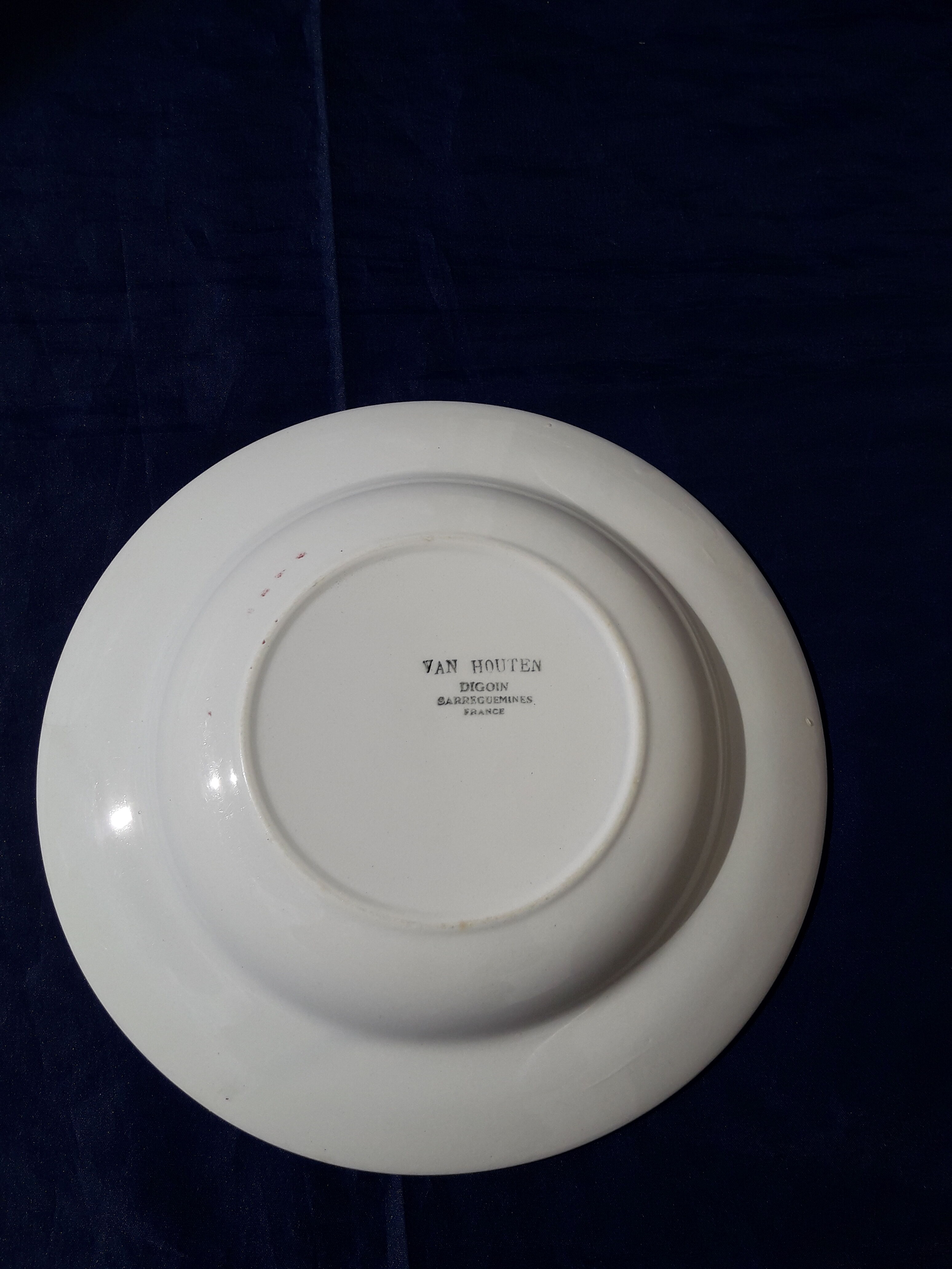 Digoin Sarreguemines hollow plate in earthenware model Van Houten diam 22 cm