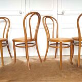 Set of four wooden chairs - canning Thonet