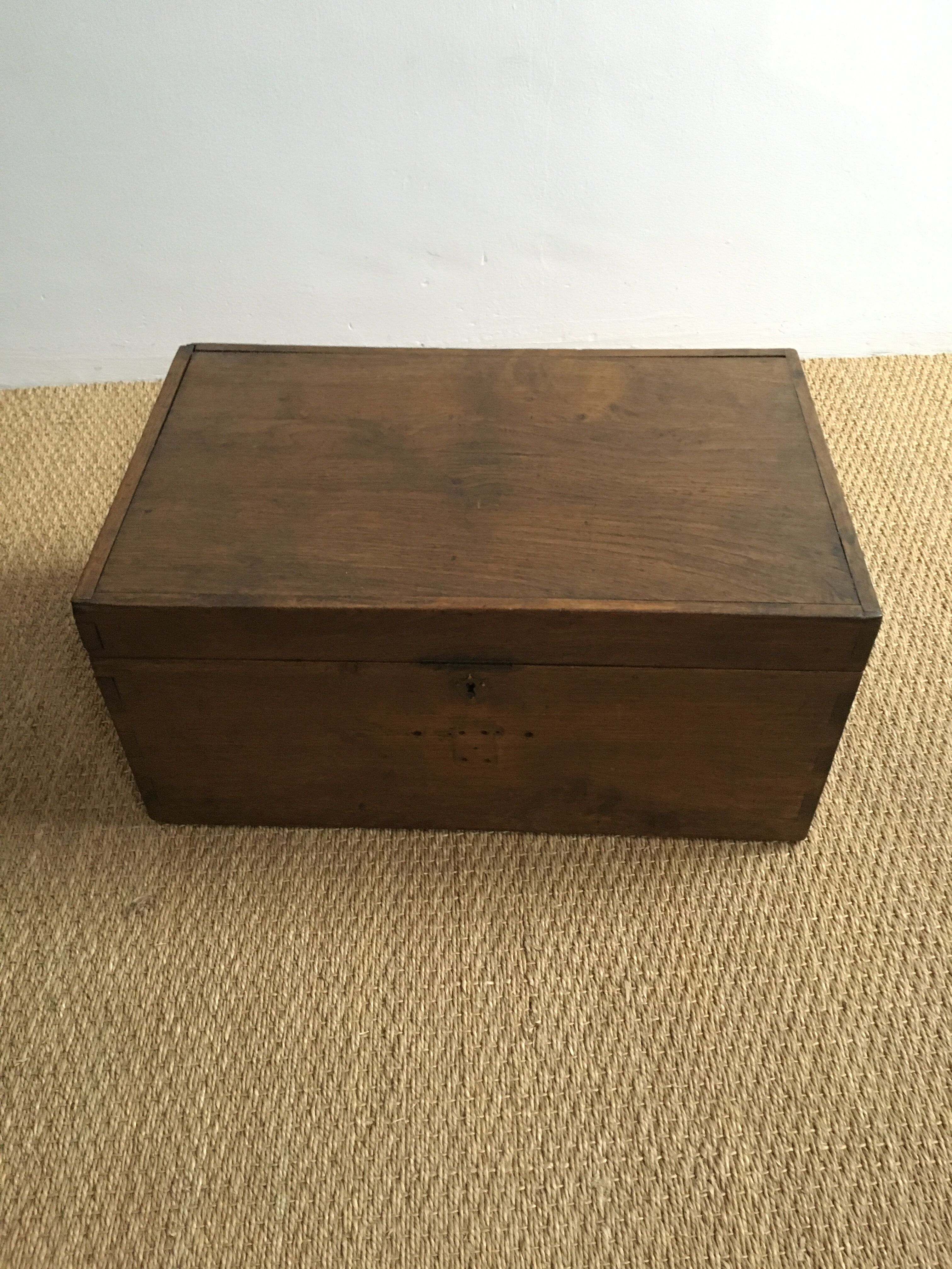 Old wooden travel chest