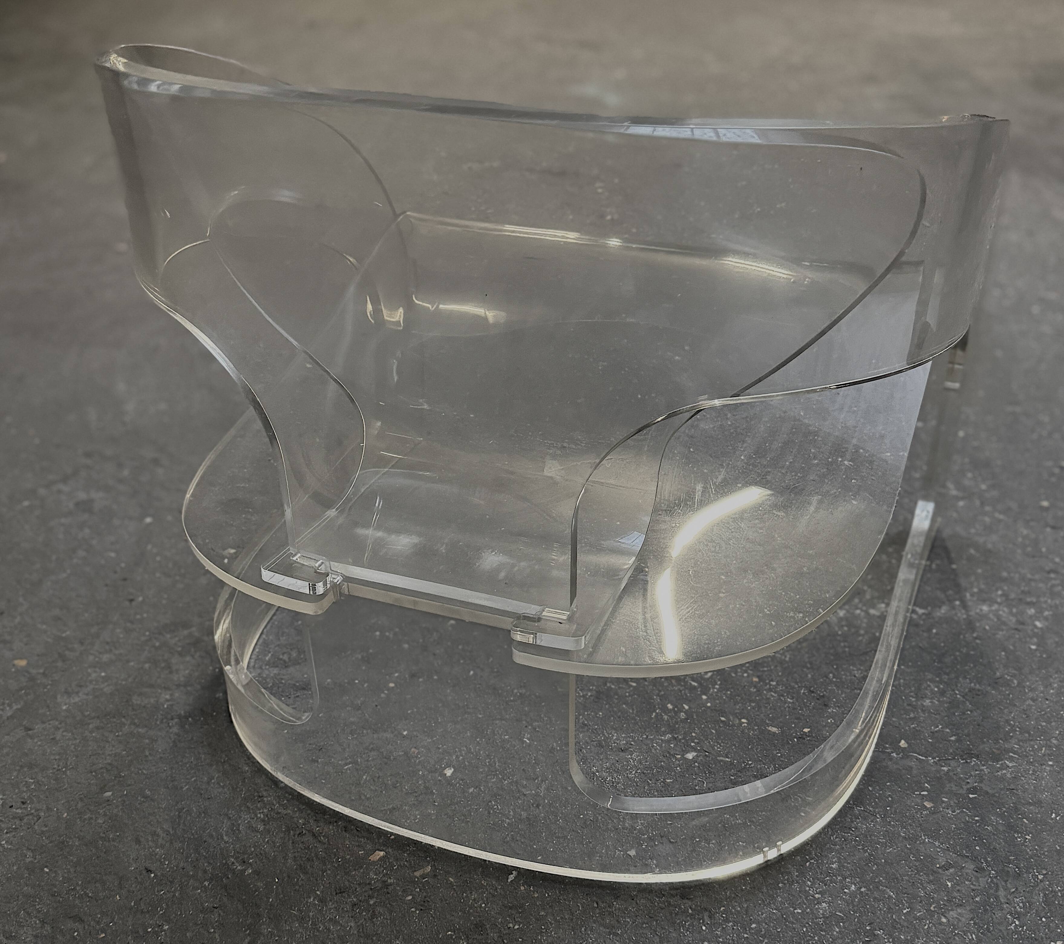 4801 Joe Colombo armchair, Kartell edition / transparent plexiglass