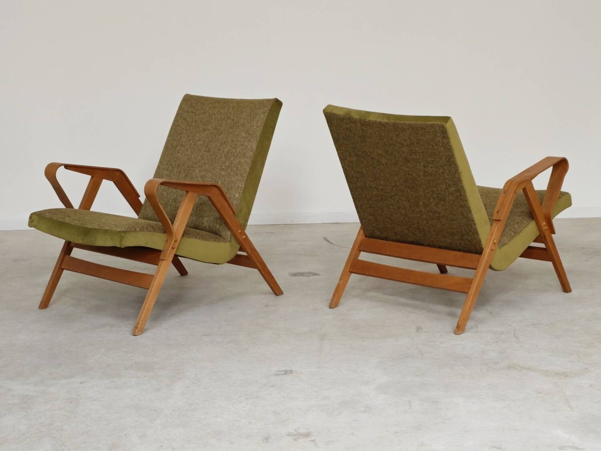Pair of armchairs restored by Frantisek Jirak for Tatra Nabytok 1960