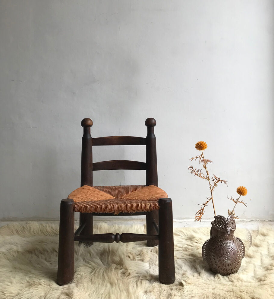 Wooden chair and straw 1950