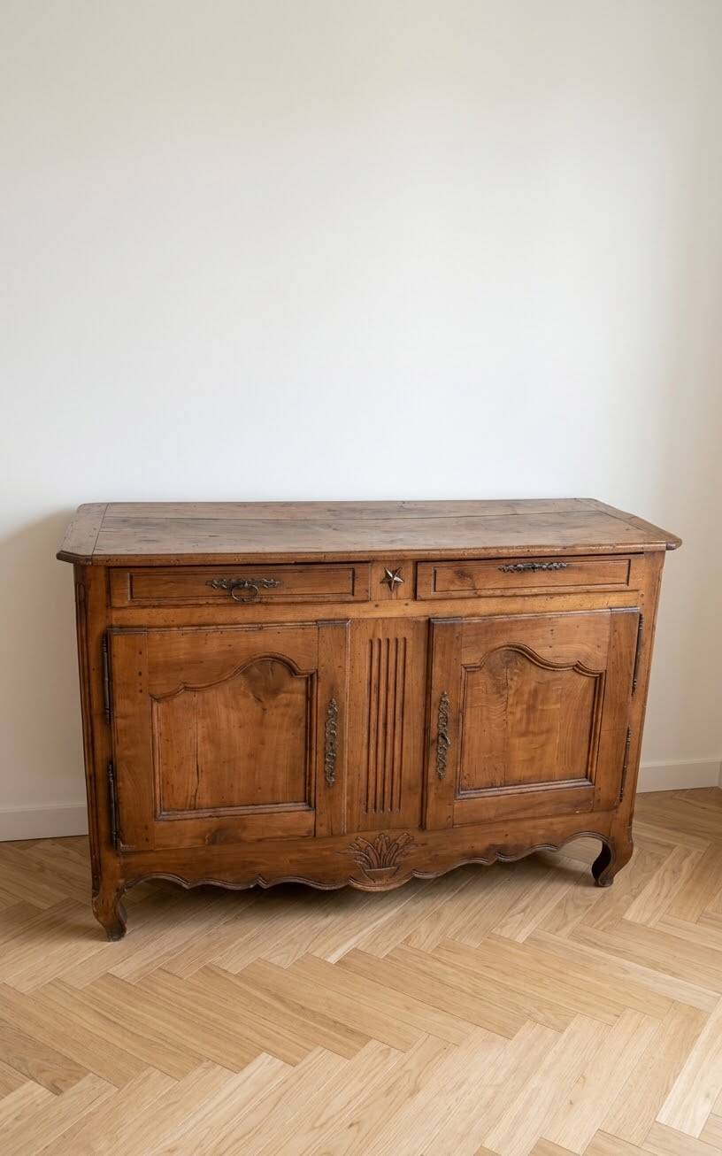 Rustic old buffet made of solid wood