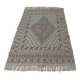 Traditional handmade Berber carpet in brown and beige wool.
