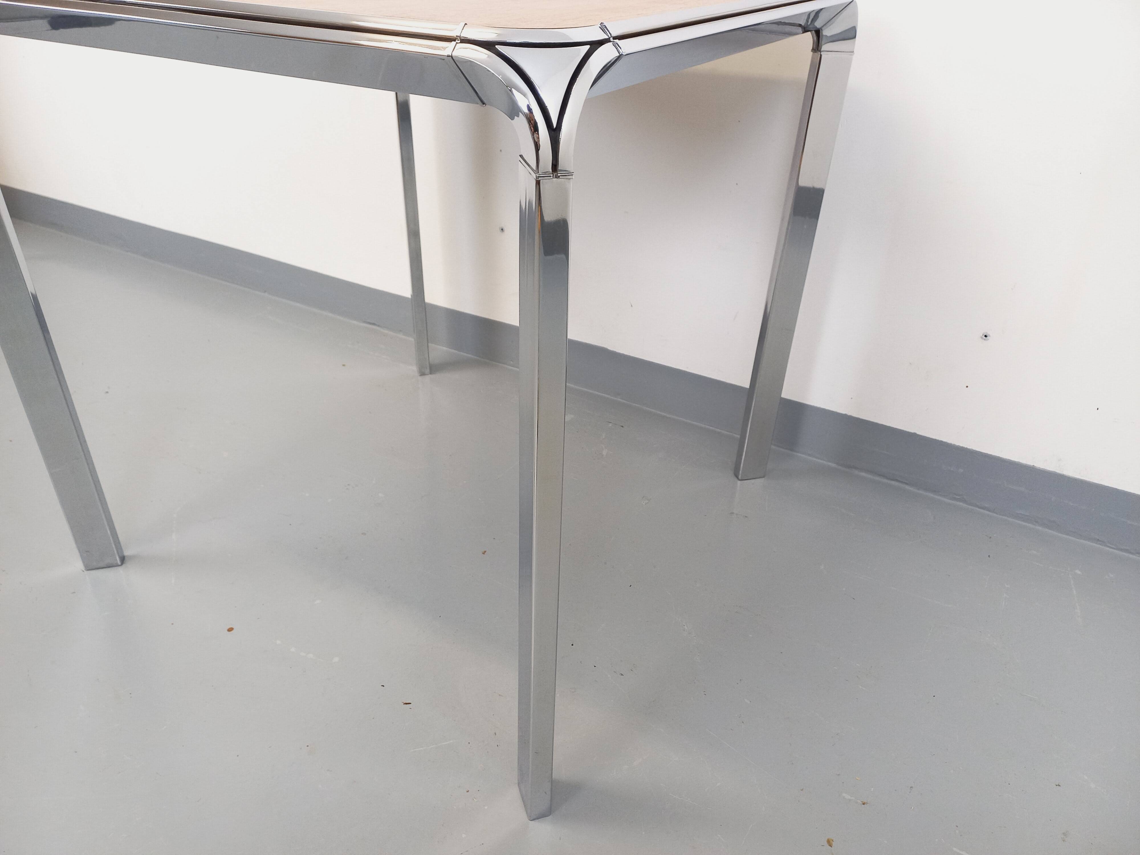 Pierre Paulin vintage square dining table in rosewood and metal