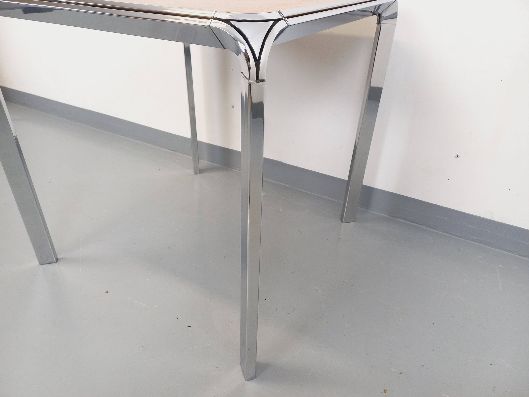 Pierre Paulin vintage square dining table in rosewood and metal