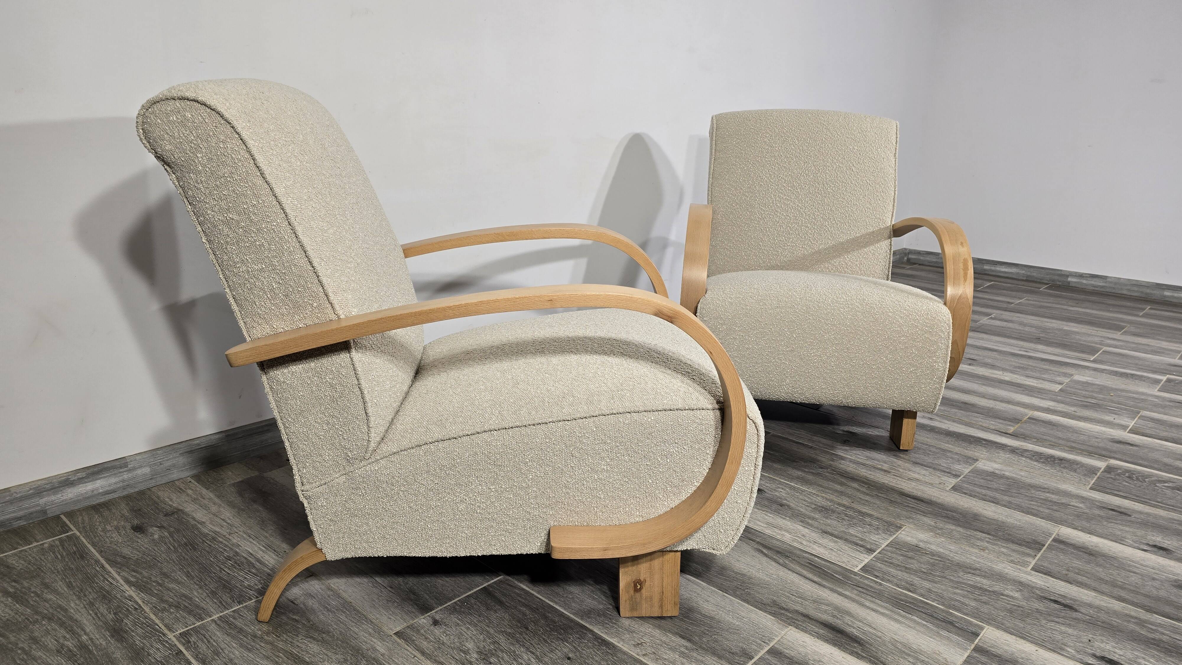 Set of Art Deco Lounge Chairs by Jindřich Halabala, 1950s